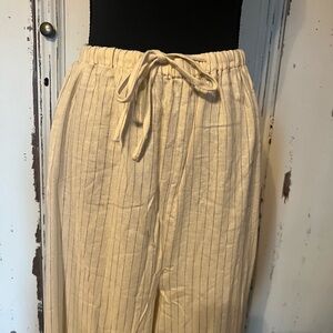 WeWoreWhat Cream Striped Sleep Pants